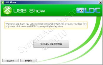 Восстановление / копирование скрытых файлов с USB-устройства с помощью программы USB show