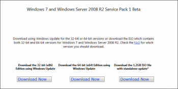 Windows 7 и Windows Server 2008 R2 SP1 Beta
