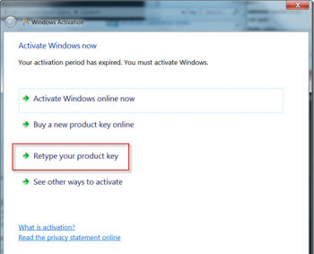 Меняем ключ для Windows 7