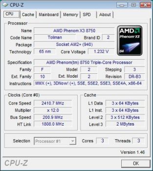 Обзор процессора AMD Phenom X3 8750 на ядре Toliman